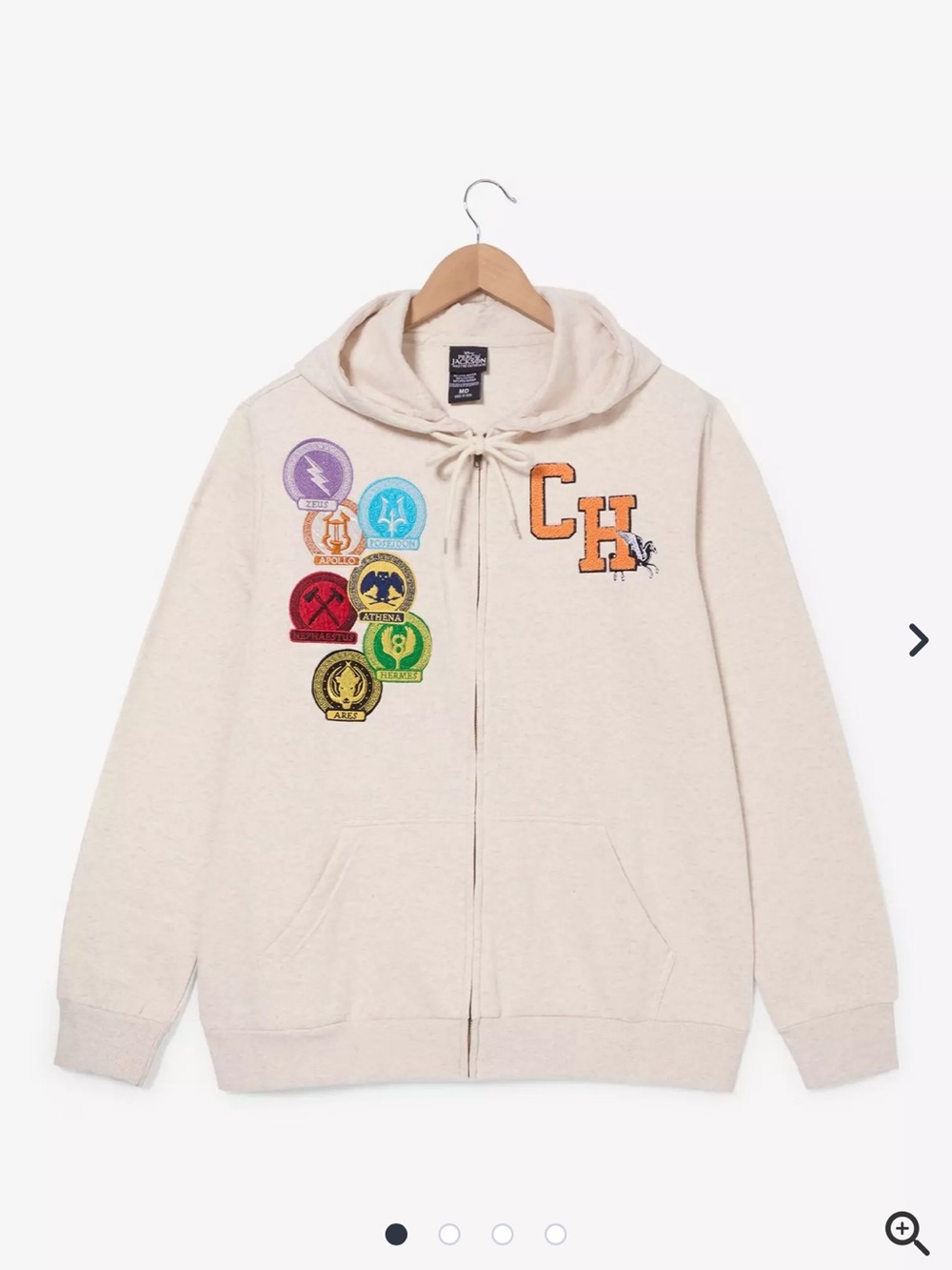 Box Lunch Unisex Percy Jackson Camp Half-Blood Patches Zip Hoodie